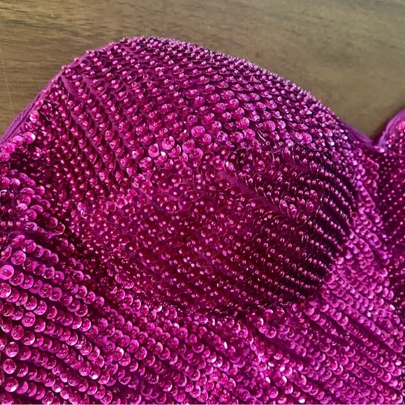 Retrofete Pink Beaded Bustier Top Size M - Picture 2 of 16